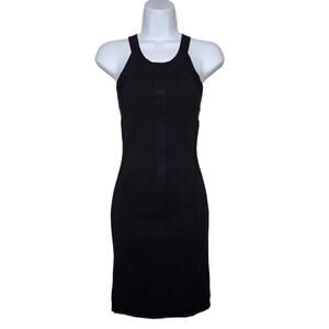 BCBGMAXAZRIA Women Dresses, Black Silk Blend Knit Racerback Bodycon Dress, Sz M
